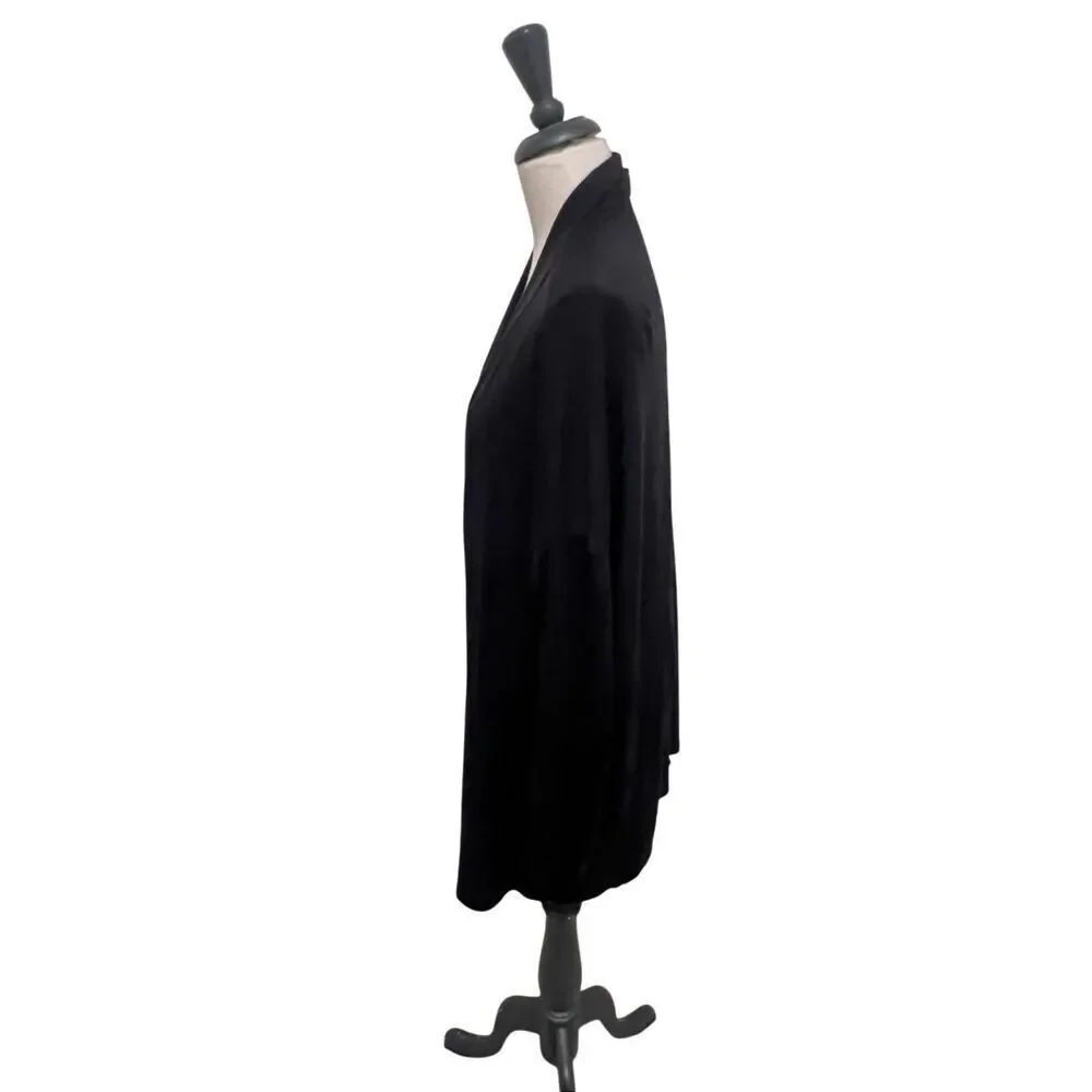 Soma As U R Women's Open Front Long Sleeve Drape Cardigan Sweater Black 2XL